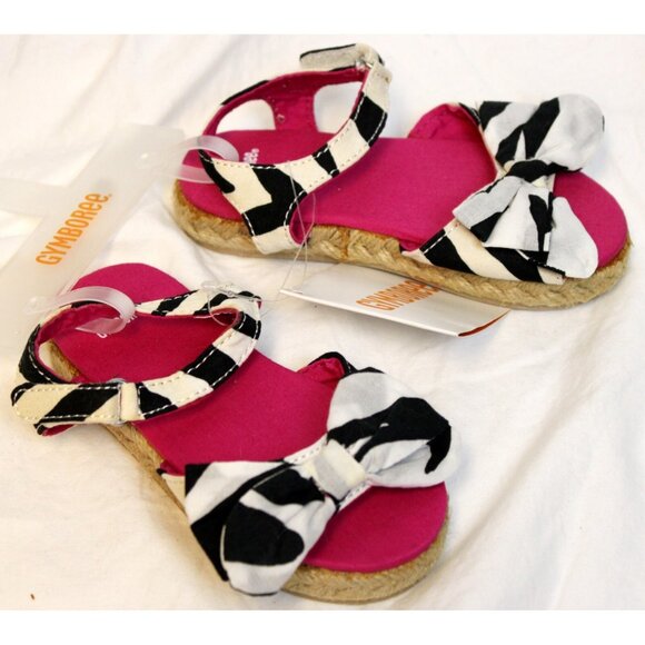 NEW 2013 Gymboree Wild for Zebra Toddler Sandals Bows sz 6 Braid Side Safari Zoo - Picture 2 of 6